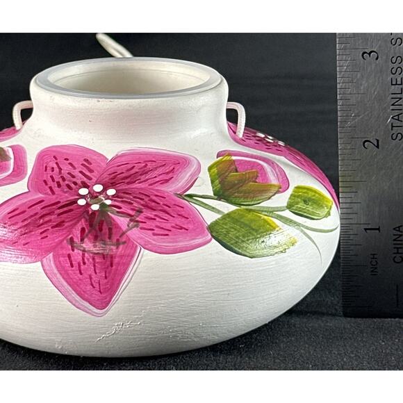 Hand Painted Ceramic Hanging Hummingbird Feeder Floral Niagara Erie PA 1972 - Picture 6 of 6